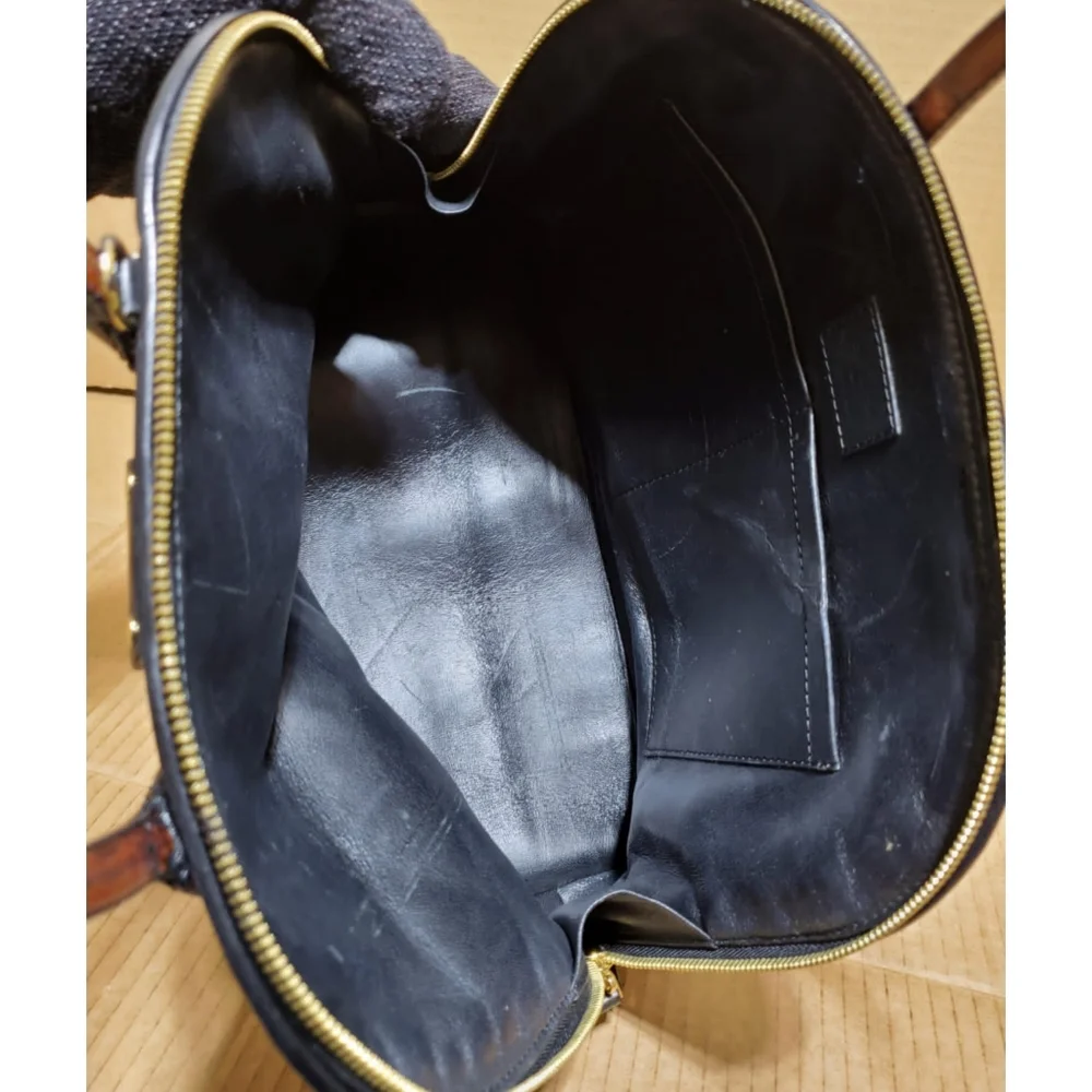 LOUIS VUITTON Black Malletage Alma PM Bag